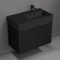 Floating Black Bathroom Vanity, Modern, 32